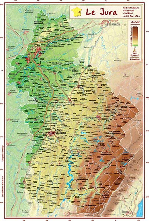 Carte en relief - Jura - 21 x 31 cm | Relief Editions carte en relief Reliefs Editions Default Title