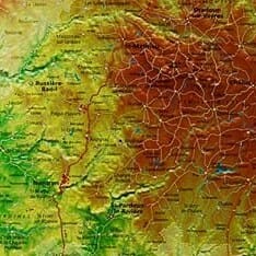 Carte en relief petit format - Le Parc naturel régional Périgord-Limousin - 31 x 31 cm carte en relief Reliefs Editions 