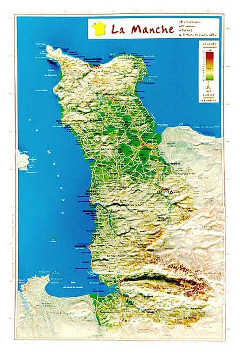 Carte en relief petit format - Manche - 31,8 X 21,4 cm carte en relief Reliefs Editions Default Title