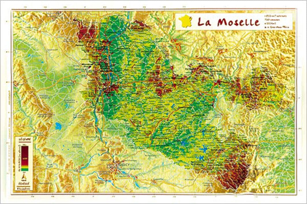 Carte en relief - Moselle - 21 x 31 cm | Relief Editions carte en relief Reliefs Editions Default Title