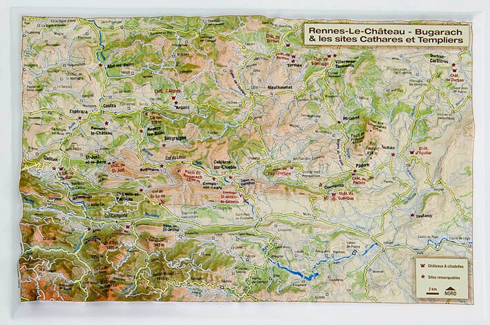 Carte en relief - Rennes-Le-Chateau Bugarach - 21 x 31 cm | Relief Editions carte en relief Reliefs Editions Default Title