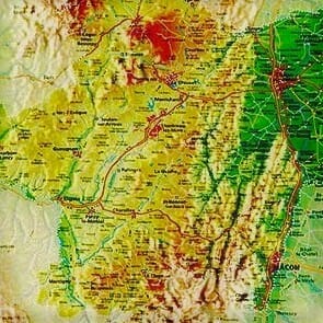 Carte en relief - Saône-et-Loire - 21 x 31 cm | Relief Editions carte en relief Reliefs Editions