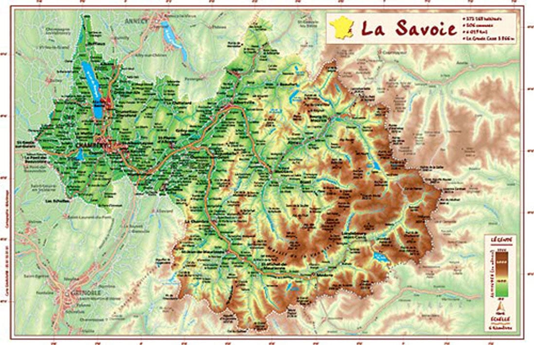 Carte en relief petit format - Savoie - 21,3 X 31,4 cm carte en relief Reliefs Editions Default Title