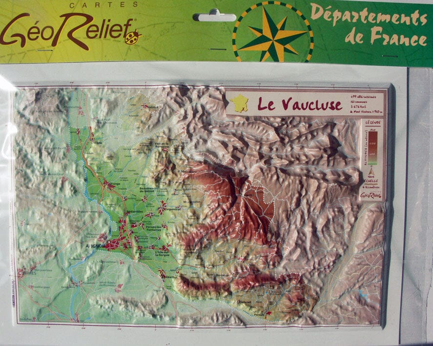 Carte en relief petit format - Vaucluse - 21,7 X 32 cm carte en relief Reliefs Editions Default Title