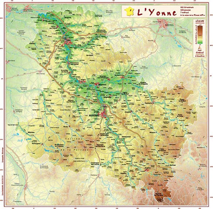 Carte en relief - Yonne - 31 x 31 cm | Relief Editions carte en relief Reliefs Editions Default Title