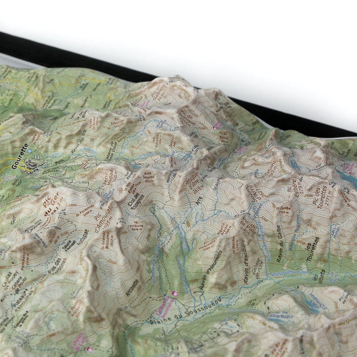 Carte en relief - Pic du Midi d'Ossau - 70 x 50 x 6,5 cm | Dénivelés Editions carte en relief Dénivelés Editions 