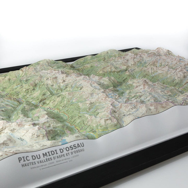 Carte en relief - Pic du Midi d'Ossau - 70 x 50 x 6,5 cm | Dénivelés Editions carte en relief Dénivelés Editions 