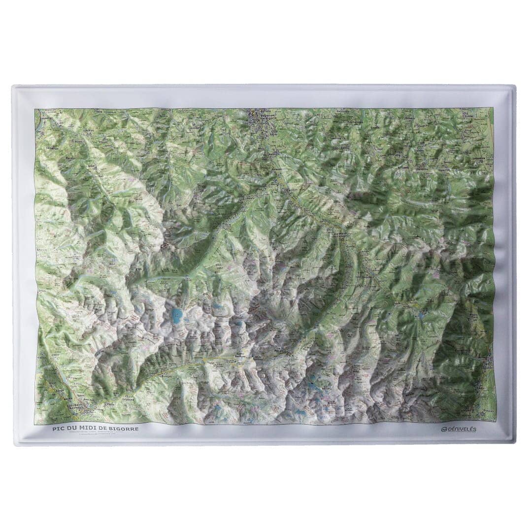Carte en relief - Pic du Midi de Bigorre - 70 x 50 x 6,5 cm | Dénivelés Editions carte en relief Dénivelés Editions Default Title