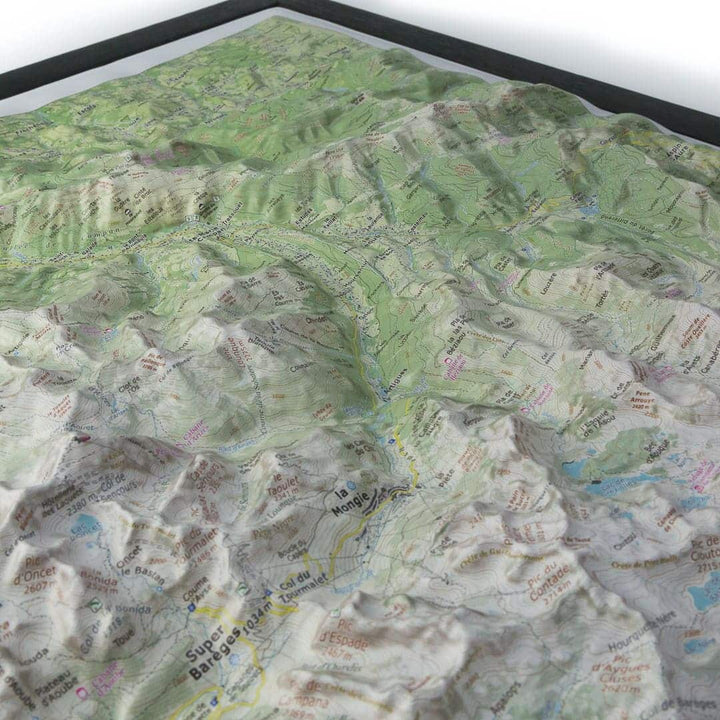 Carte en relief - Pic du Midi de Bigorre - 70 x 50 x 6,5 cm | Dénivelés Editions carte en relief Dénivelés Editions 