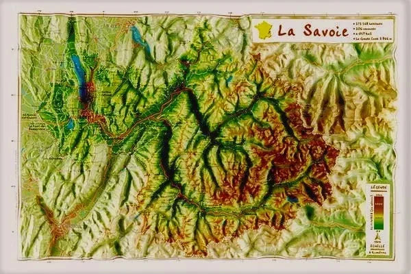 Carte en relief - Savoie - 21 x 31 cm | Relief Editions carte en relief Reliefs Editions 