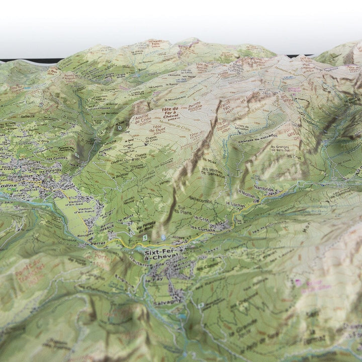 Carte en relief - Vallée du Giffre - 70 x 50 x 7 cm | Dénivelés Editions carte en relief Dénivelés Editions 