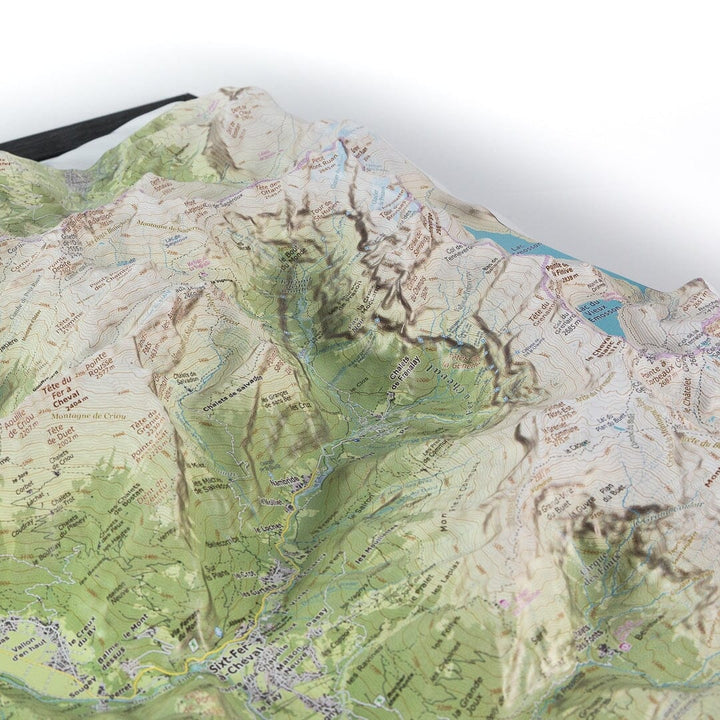Carte en relief - Vallée du Giffre - 70 x 50 x 7 cm | Dénivelés Editions carte en relief Dénivelés Editions 
