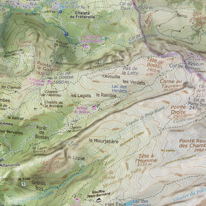 Carte en relief - Vallée du Giffre - 70 x 50 x 7 cm | Dénivelés Editions carte en relief Dénivelés Editions 