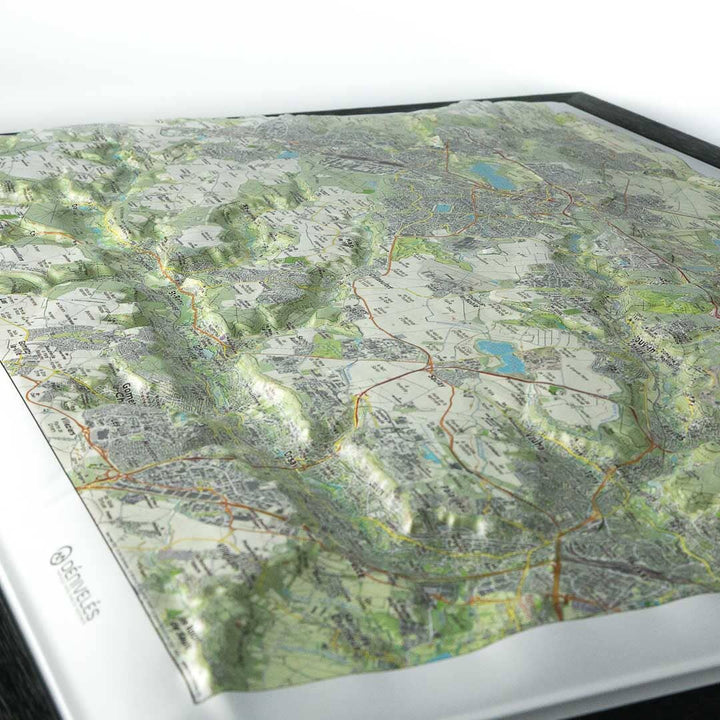 Carte en relief - Vallées de Chevreuse et de la Bièvre - 70 x 50 x 2 cm | Dénivelés Editions carte en relief Dénivelés Editions 