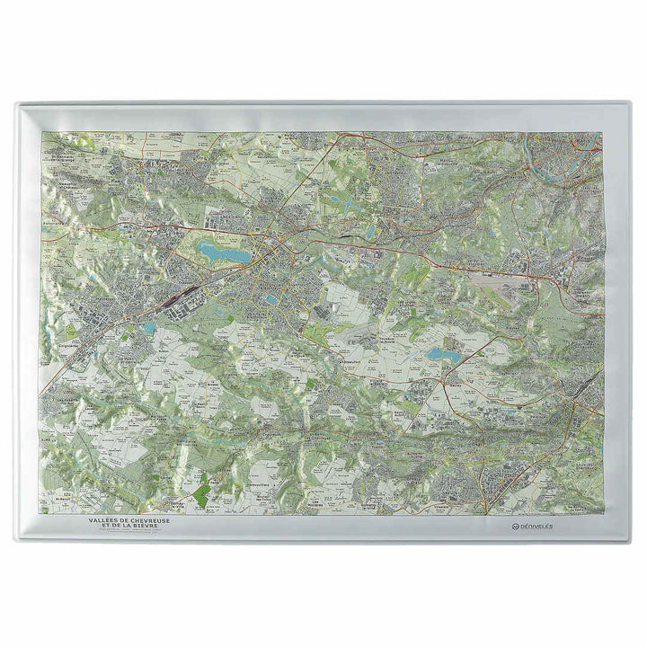 Carte en relief - Vallées de Chevreuse et de la Bièvre - 70 x 50 x 2 cm | Dénivelés Editions carte en relief Dénivelés Editions Default Title