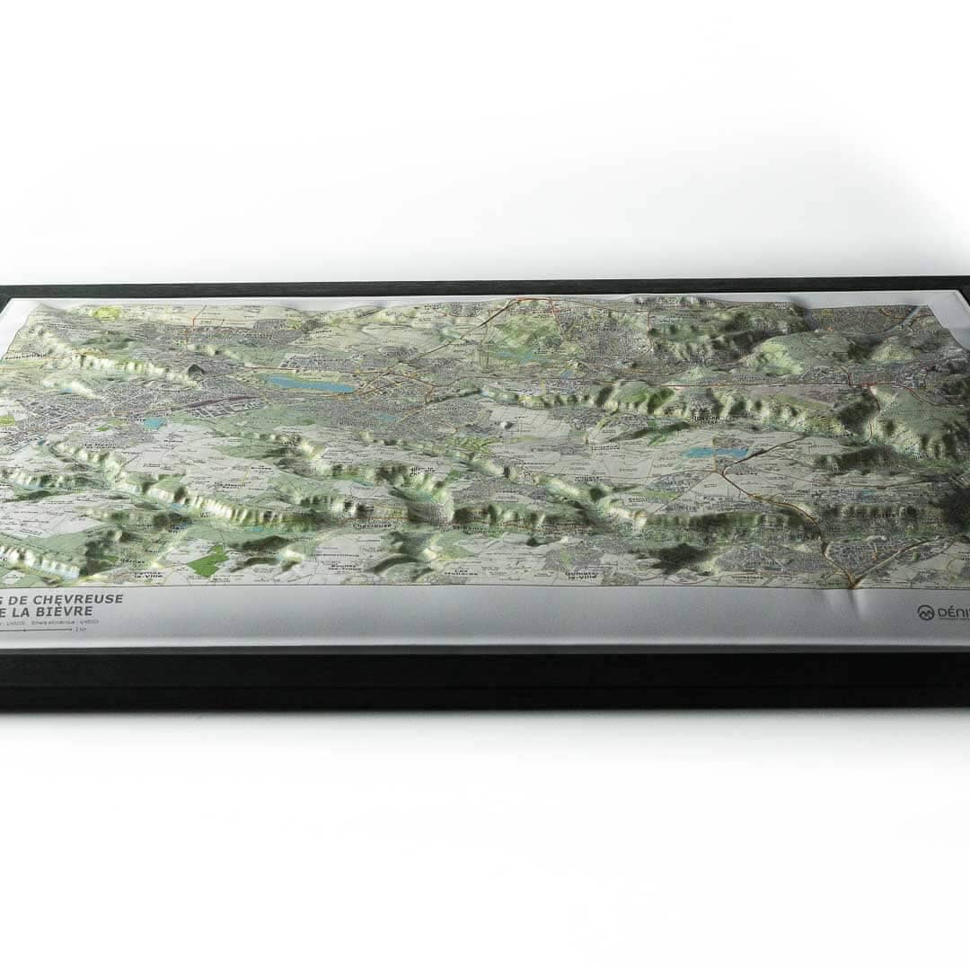 Carte en relief - Vallées de Chevreuse et de la Bièvre - 70 x 50 x 2 cm | Dénivelés Editions carte en relief Dénivelés Editions 