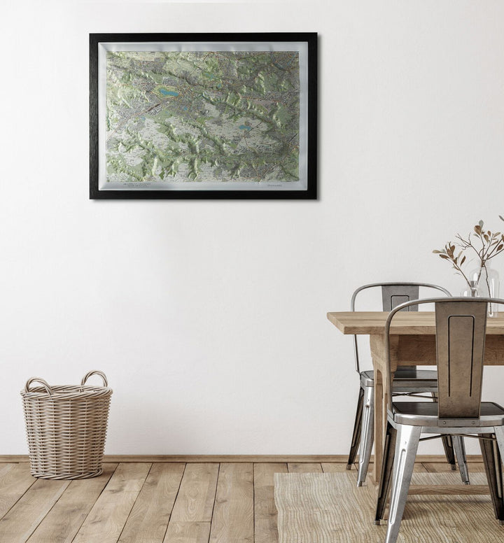 Carte en relief - Vallées de Chevreuse et de la Bièvre - 70 x 50 x 2 cm | Dénivelés Editions carte en relief Dénivelés Editions 