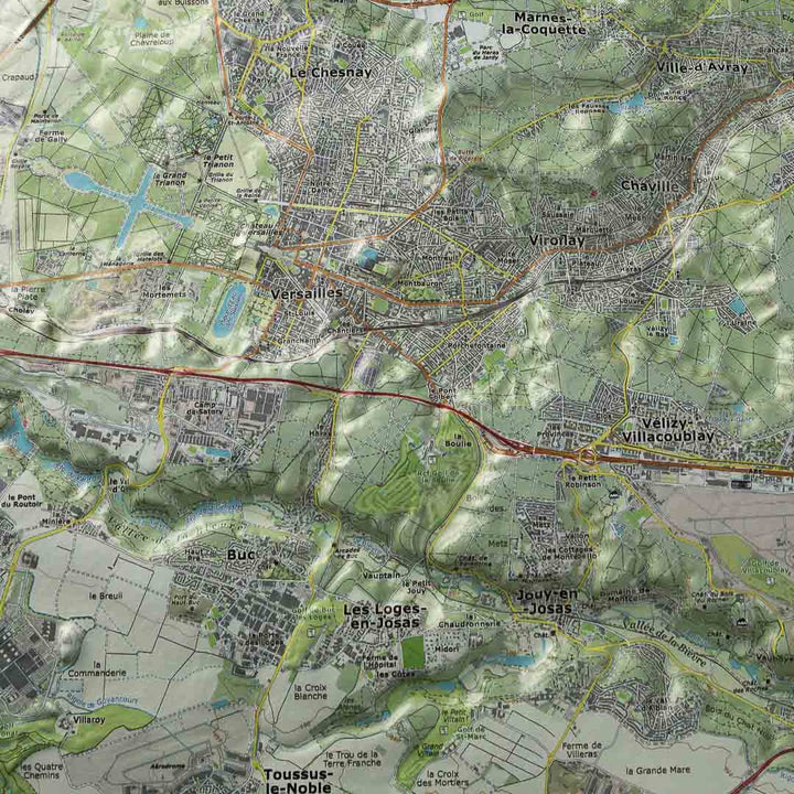 Carte en relief - Vallées de Chevreuse et de la Bièvre - 70 x 50 x 2 cm | Dénivelés Editions carte en relief Dénivelés Editions 