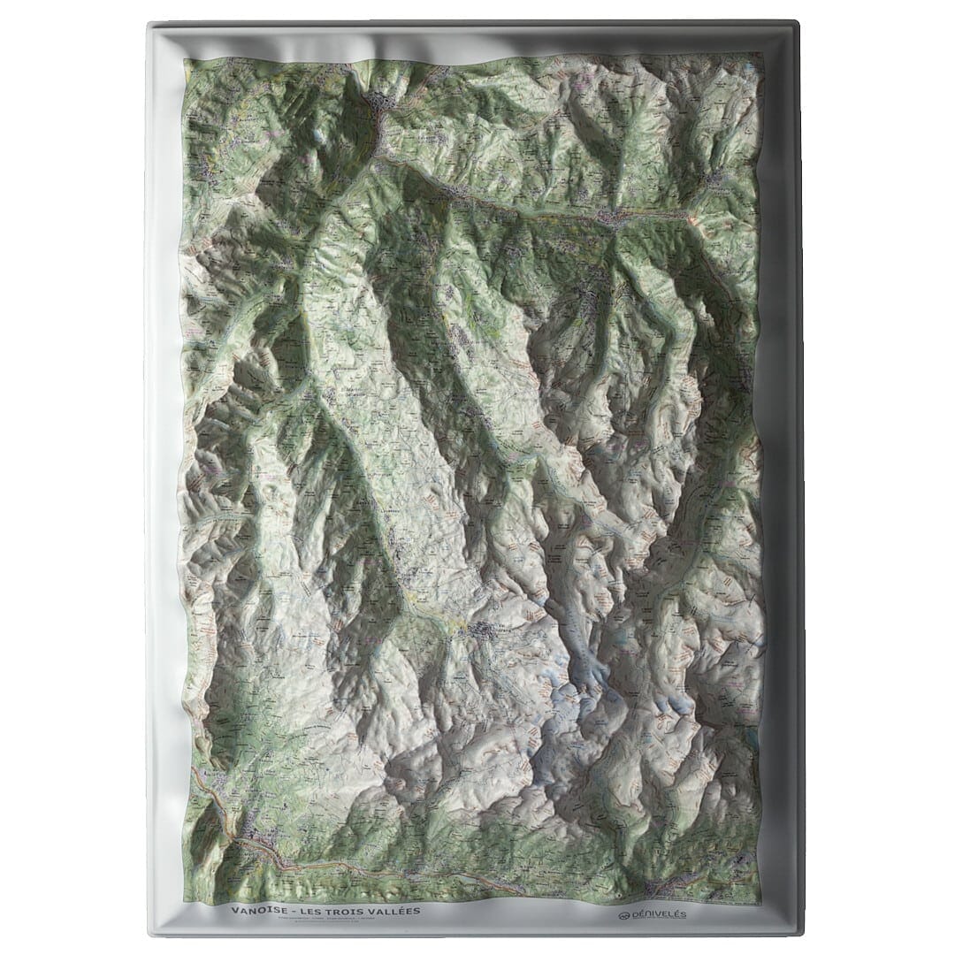 Carte en relief - Vanoise : Les 3 Vallées - 50 x 70 x 7 cm | Dénivelés Editions carte en relief Dénivelés Editions Default Title
