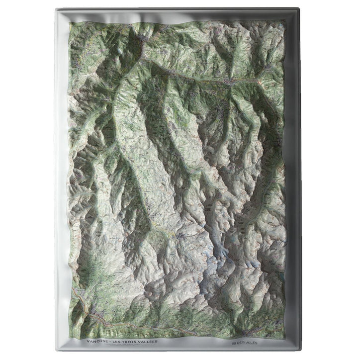 Carte en relief - Vanoise : Les 3 Vallées - 50 x 70 x 7 cm | Dénivelés Editions carte en relief Dénivelés Editions Default Title
