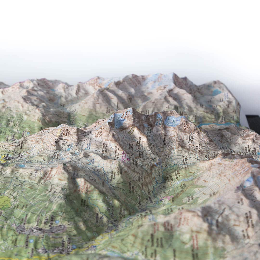 Carte en relief - Vanoise, Les Arcs, La Plagne - 50 x 70 x 7 cm | Dénivelés Editions carte en relief Dénivelés Editions 