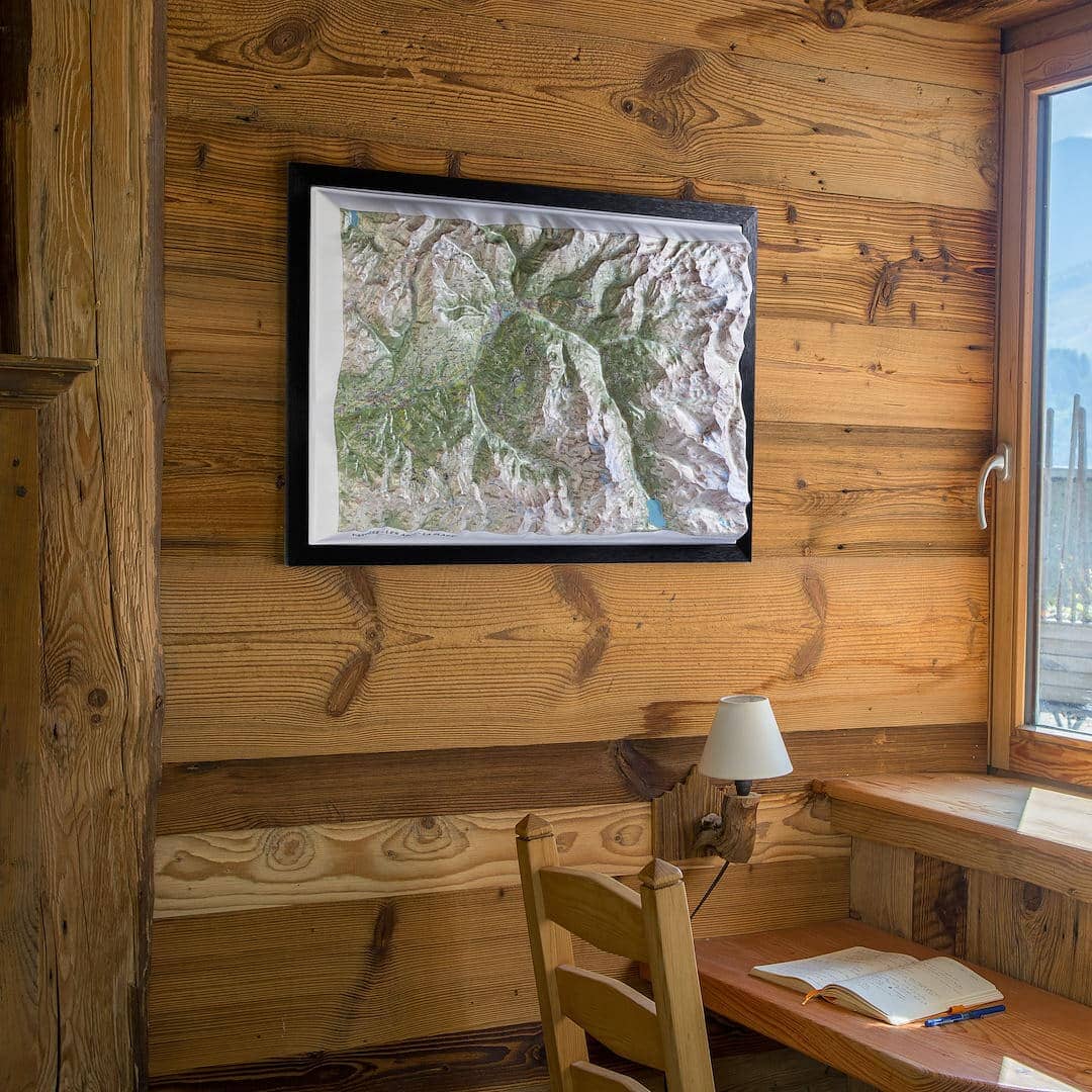 Carte en relief - Vanoise, Les Arcs, La Plagne - 50 x 70 x 7 cm | Dénivelés Editions carte en relief Dénivelés Editions 