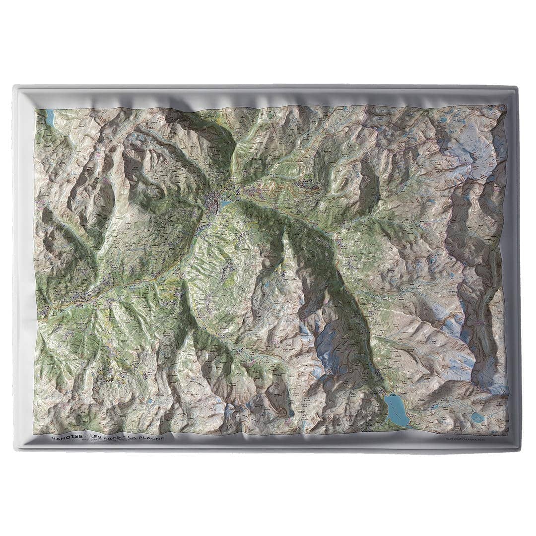 Carte en relief - Vanoise, Les Arcs, La Plagne - 50 x 70 x 7 cm | Dénivelés Editions carte en relief Dénivelés Editions Default Title