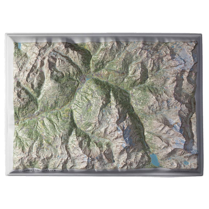 Carte en relief - Vanoise, Les Arcs, La Plagne - 50 x 70 x 7 cm | Dénivelés Editions carte en relief Dénivelés Editions Default Title