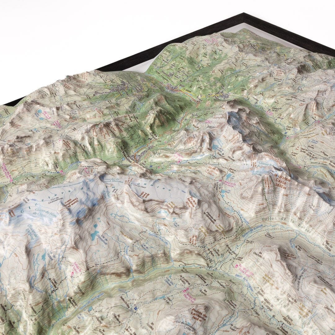 Carte en relief - Vanoise : Les Glaciers - 50 x 70 cm | Dénivelés Editions carte en relief Dénivelés Editions 