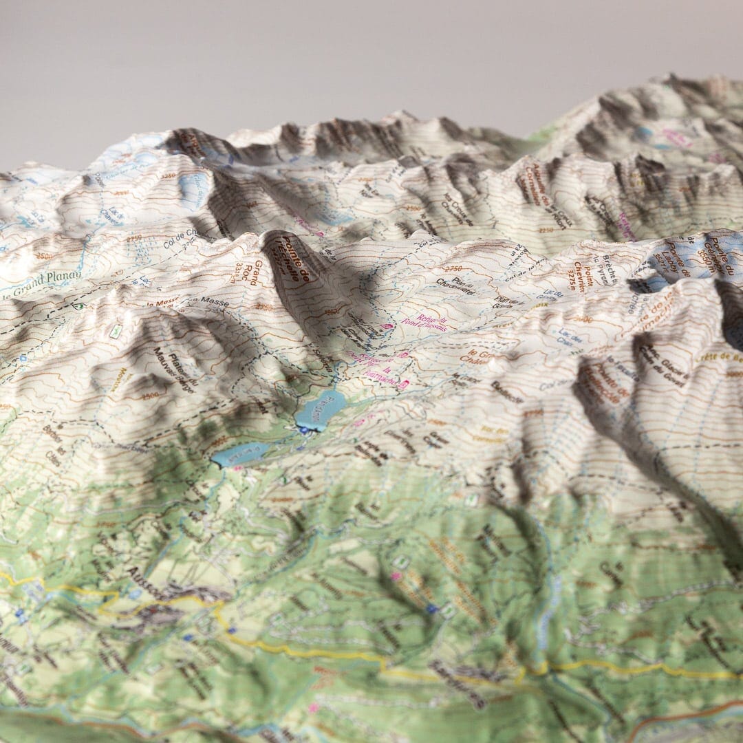 Carte en relief - Vanoise : Les Glaciers - 50 x 70 cm | Dénivelés Editions carte en relief Dénivelés Editions 