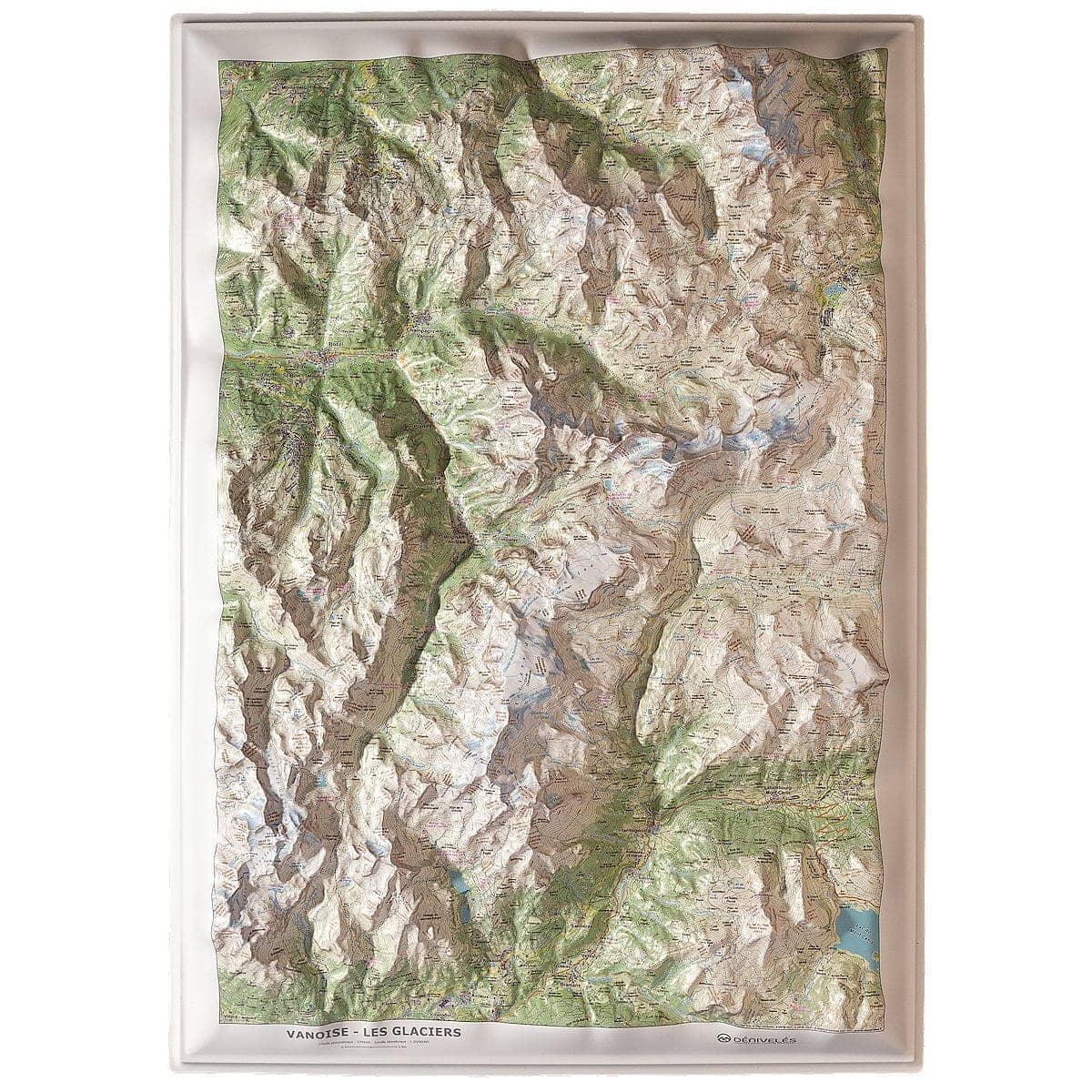 Carte en relief - Vanoise : Les Glaciers - 50 x 70 cm | Dénivelés Editions carte en relief Dénivelés Editions 