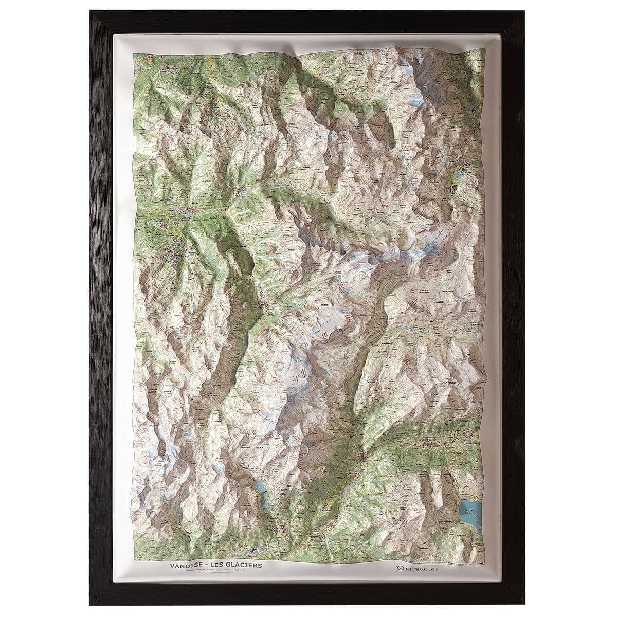Carte en relief - Vanoise : Les Glaciers - 50 x 70 cm | Dénivelés Editions carte en relief Dénivelés Editions 