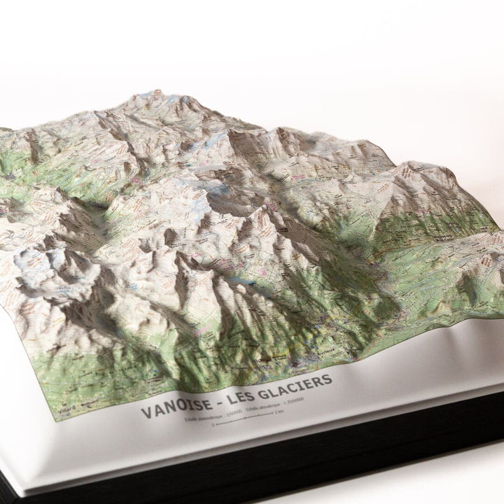 Carte en relief - Vanoise : Les Glaciers - 50 x 70 cm | Dénivelés Editions carte en relief Dénivelés Editions 