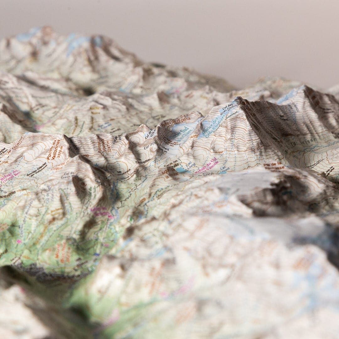 Carte en relief - Vanoise : Les Glaciers - 50 x 70 cm | Dénivelés Editions carte en relief Dénivelés Editions 