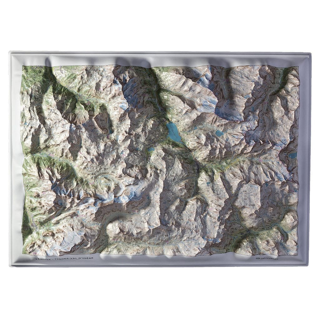 Carte en relief - Vanoise, Tignes, Val d'Isère - 70 x 50 x 7 cm | Dénivelés Editions carte en relief Dénivelés Editions Default Title
