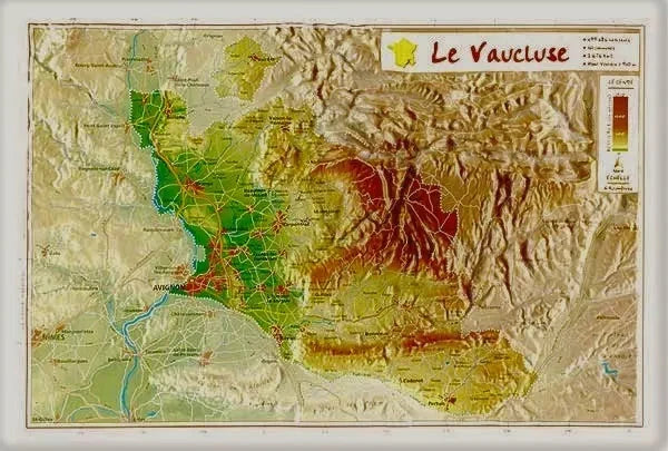 Carte en relief - Vaucluse - 21 x 31 cm | Relief Editions carte en relief Reliefs Editions 