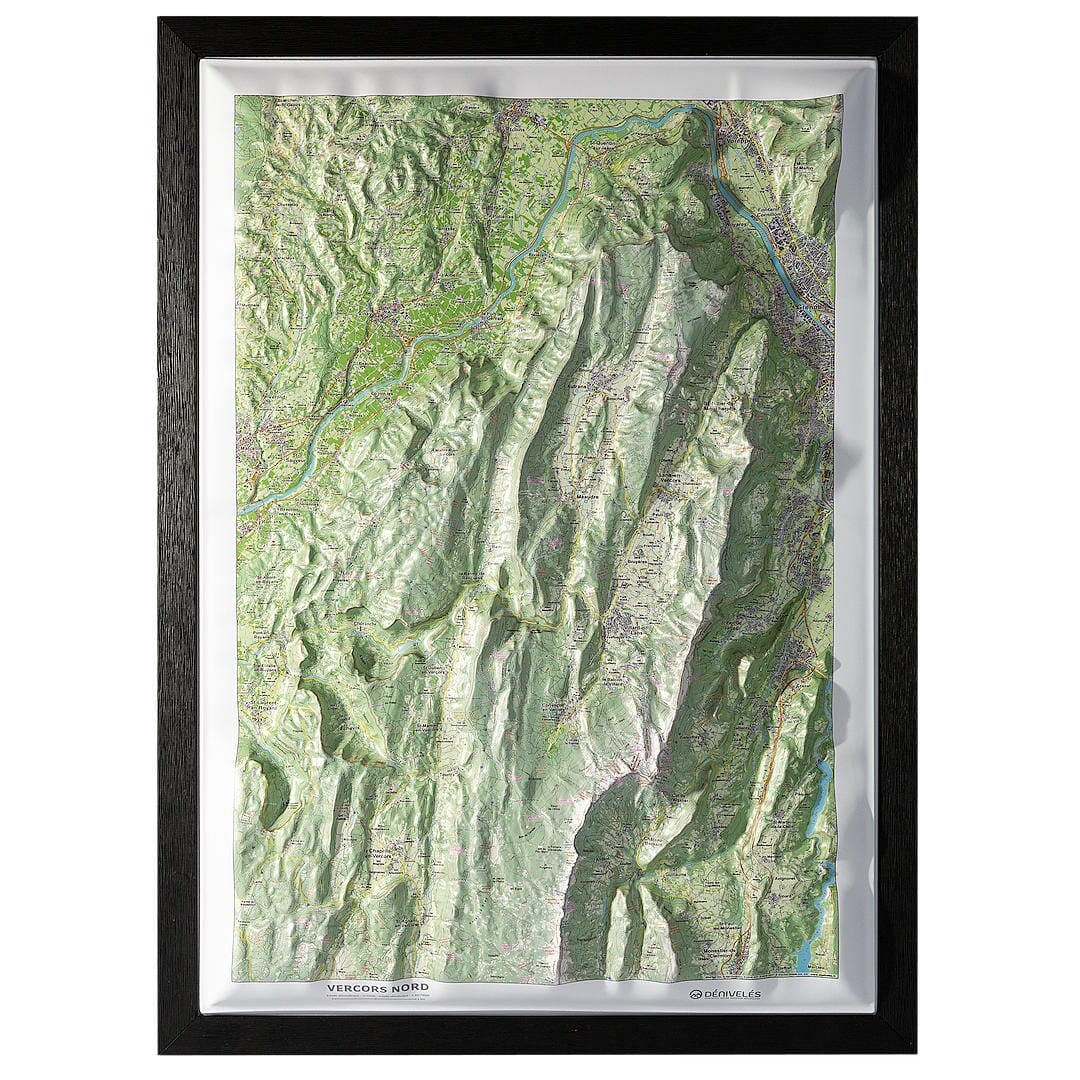 Carte en relief - Vercors Nord - 50 x 70 cm | Dénivelés Editions carte en relief Dénivelés Editions 