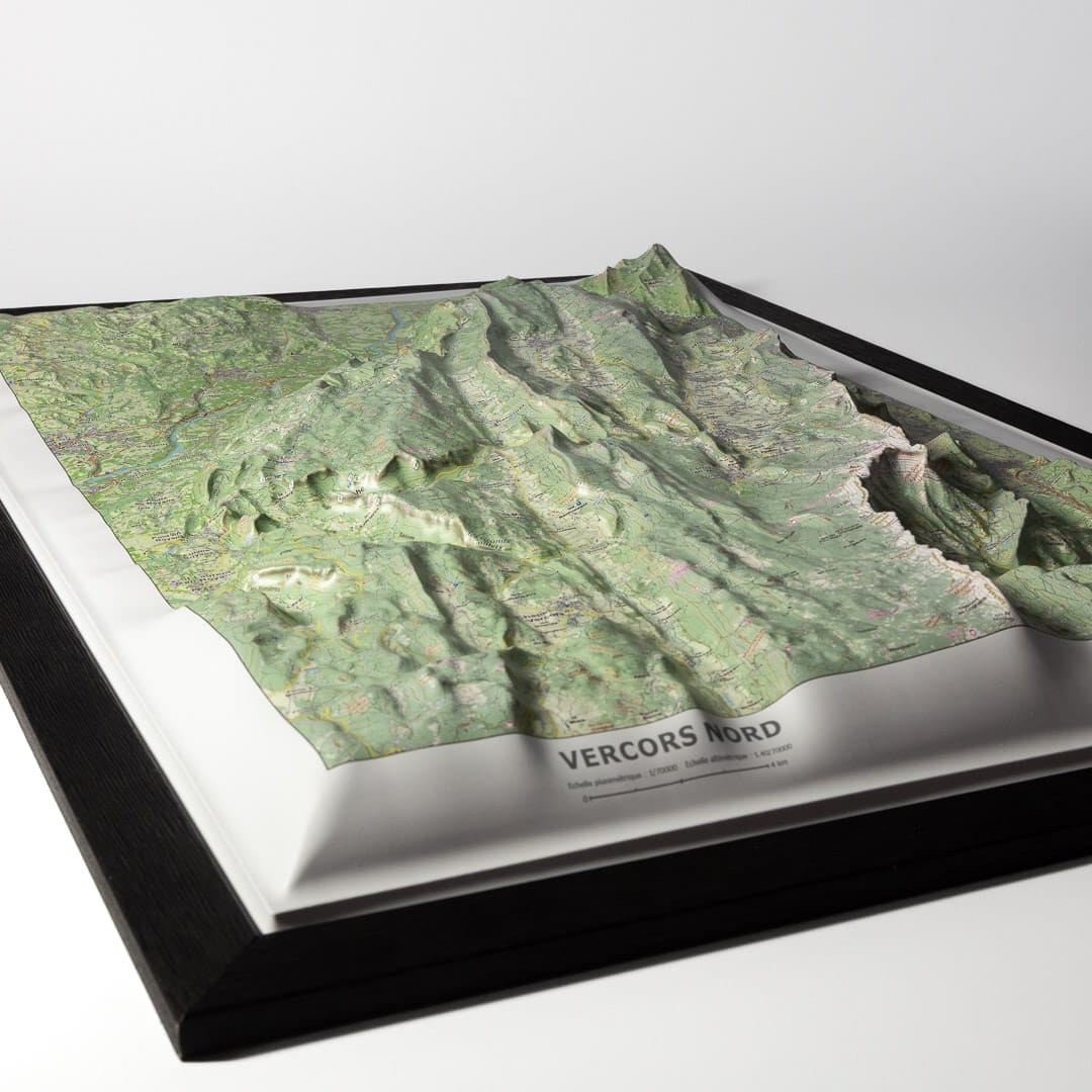 Carte en relief - Vercors Nord - 50 x 70 cm | Dénivelés Editions carte en relief Dénivelés Editions 