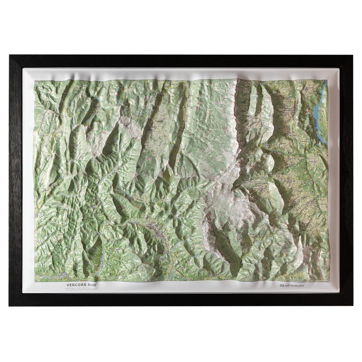 Carte en relief - Vercors Sud - 70 x 50 cm | Dénivelés Editions carte en relief Dénivelés Editions 