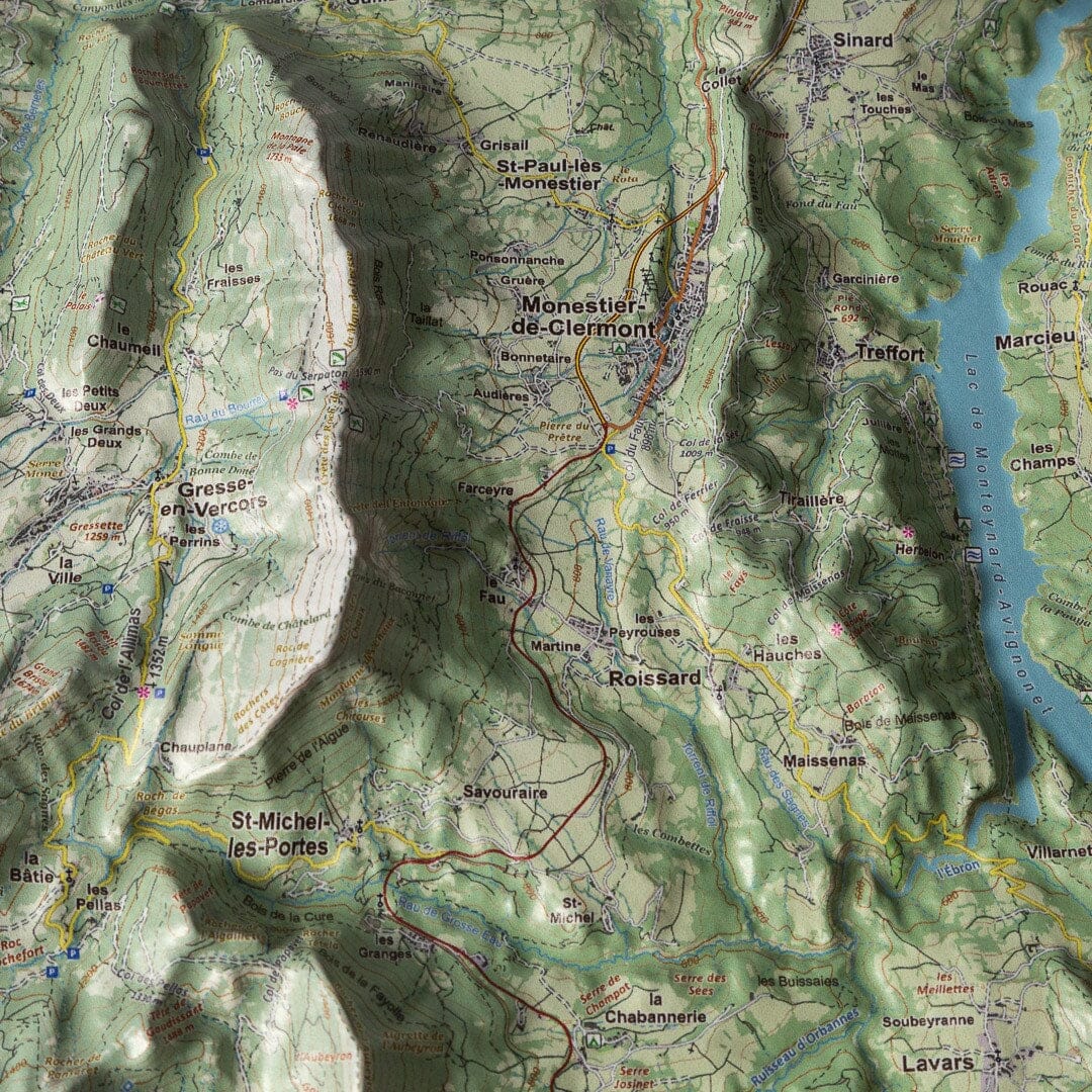 Carte en relief - Vercors Sud - 70 x 50 cm | Dénivelés Editions carte en relief Dénivelés Editions 
