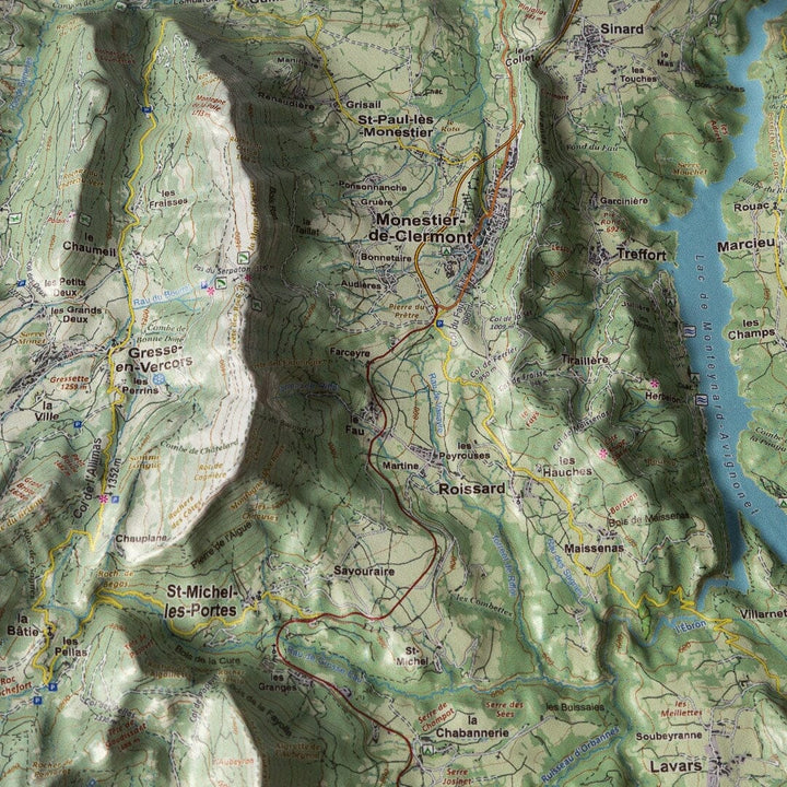 Carte en relief - Vercors Sud - 70 x 50 cm | Dénivelés Editions carte en relief Dénivelés Editions 