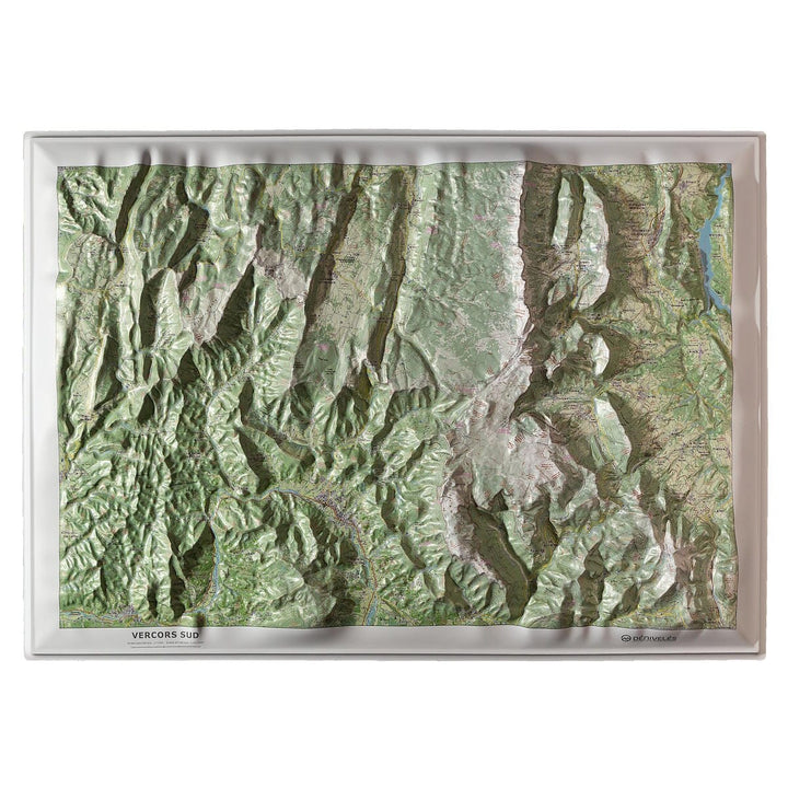 Carte en relief - Vercors Sud - 70 x 50 cm | Dénivelés Editions carte en relief Dénivelés Editions 