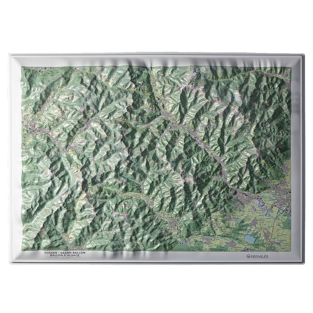 Carte en relief - Vosges - Grand Ballon - Ballon d'Alsace - 70 x 50 x 3,2 cm | Dénivelés Editions carte en relief Dénivelés Editions Default Title
