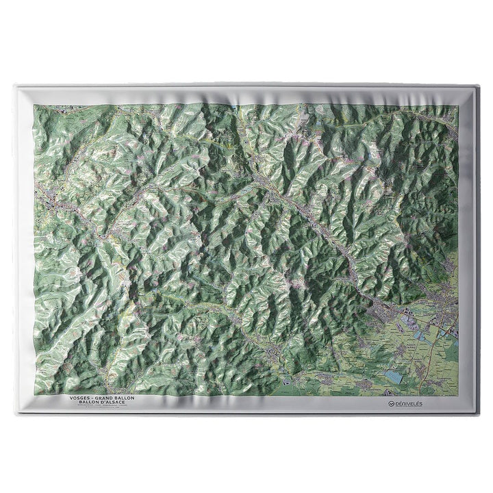 Carte en relief - Vosges - Grand Ballon - Ballon d'Alsace - 70 x 50 x 3,2 cm | Dénivelés Editions carte en relief Dénivelés Editions Default Title