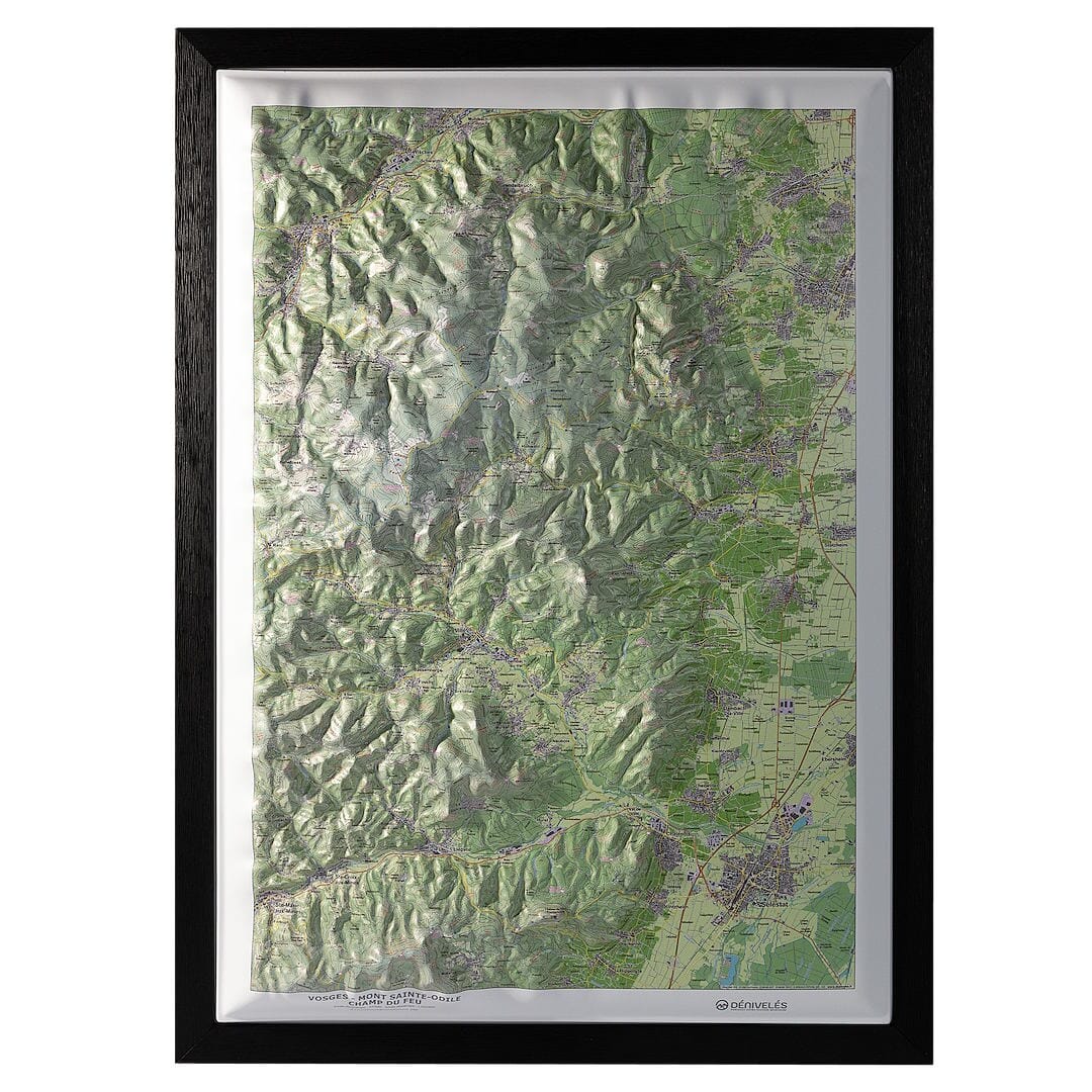 Carte en relief - Vosges : Mont Sainte Odile, Champ du Feu - 50 x 70 cm | Dénivelés Editions carte en relief Dénivelés Editions