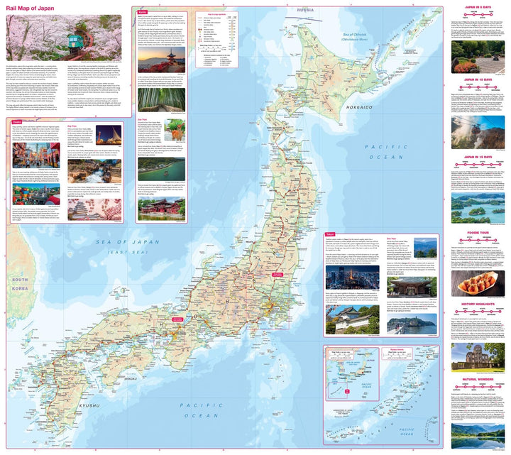 Carte ferroviaire - Japon | Collins Rail Map carte routière Collins 