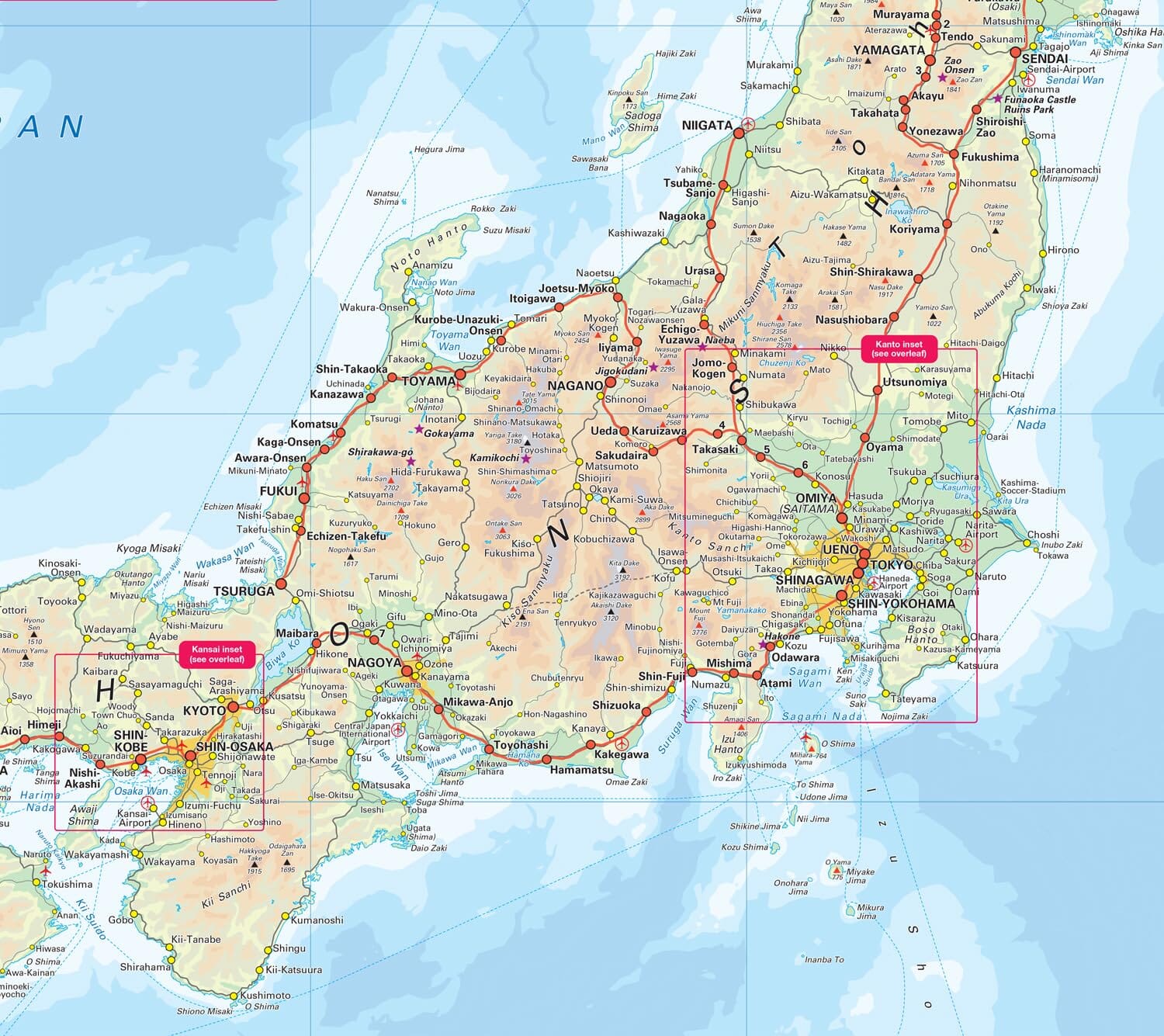 Carte ferroviaire - Japon | Collins Rail Map carte routière Collins 