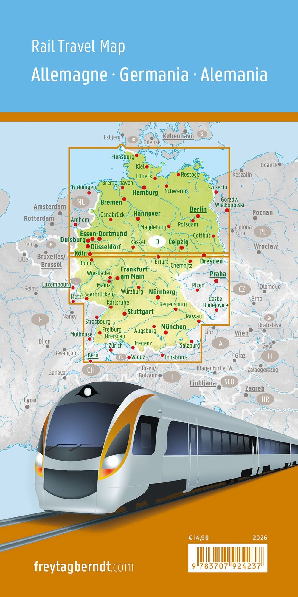 Carte ferrovière - Allemagne | Freytag & Berndt carte routière Freytag & Berndt 
