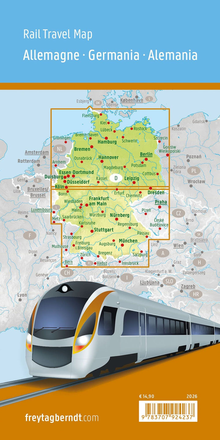 Carte ferrovière - Allemagne | Freytag & Berndt carte routière Freytag & Berndt 