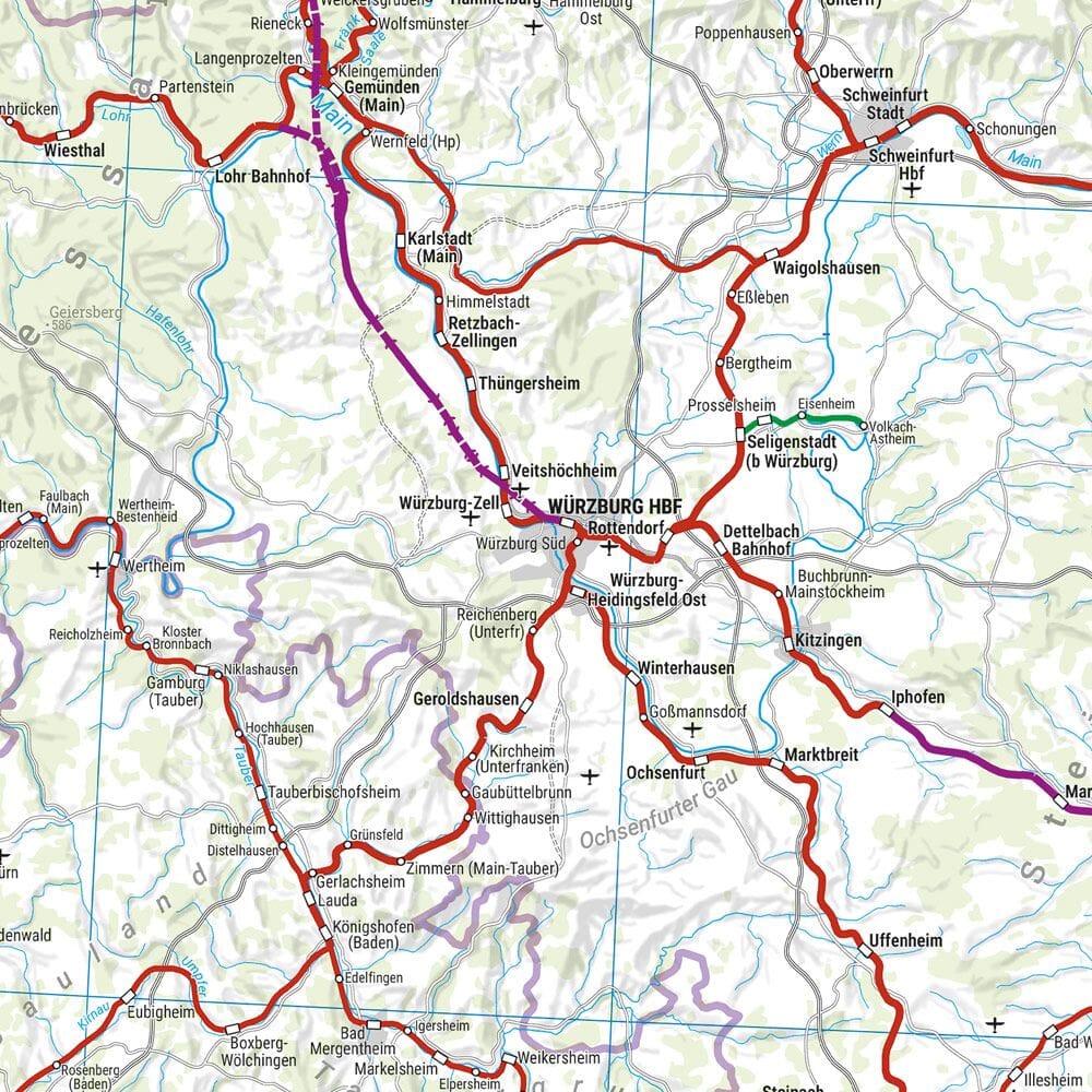 Carte ferrovière - Allemagne | Freytag & Berndt carte routière Freytag & Berndt 